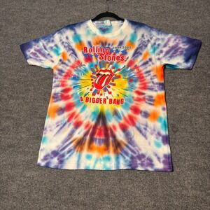 Vintage Rolling Stones A Bigger Bang Tour 2005 Graphic T-Shirt Mens L Tie Dye